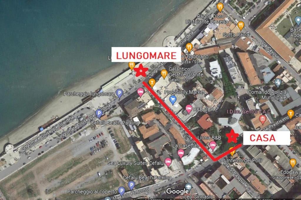 Appartamento New Sea House Vicino La Spiaggia Del Lungomare Cefalù Esterno foto
